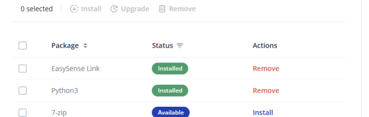 EasySense Link og Python3 installeret